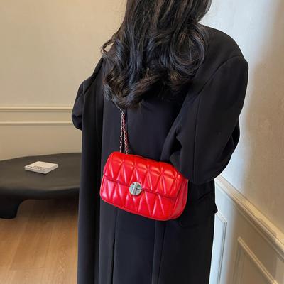 Popular Bags Women's New Trendy Fashion High-end Embroidery Thread Shoulder Underarm Bag Crossbody Small Square Bag