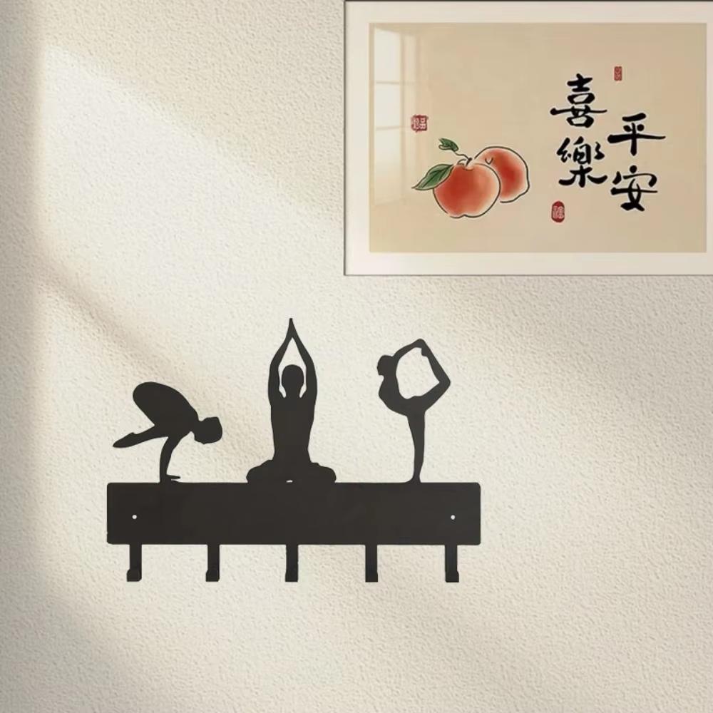 Metal Wall Mounted Hooks Yoga Body Shape Multi-purpose Clothes Key Storage Household Yoga Wall Hooks Metal Shape Multi-purpose