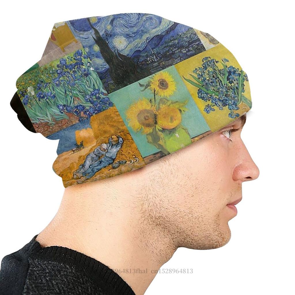 Gorro de punto Collage gorros cálidos de invierno para mujeres Unisex Vincent Van Gogh pintor postimpresionista gorros gorros