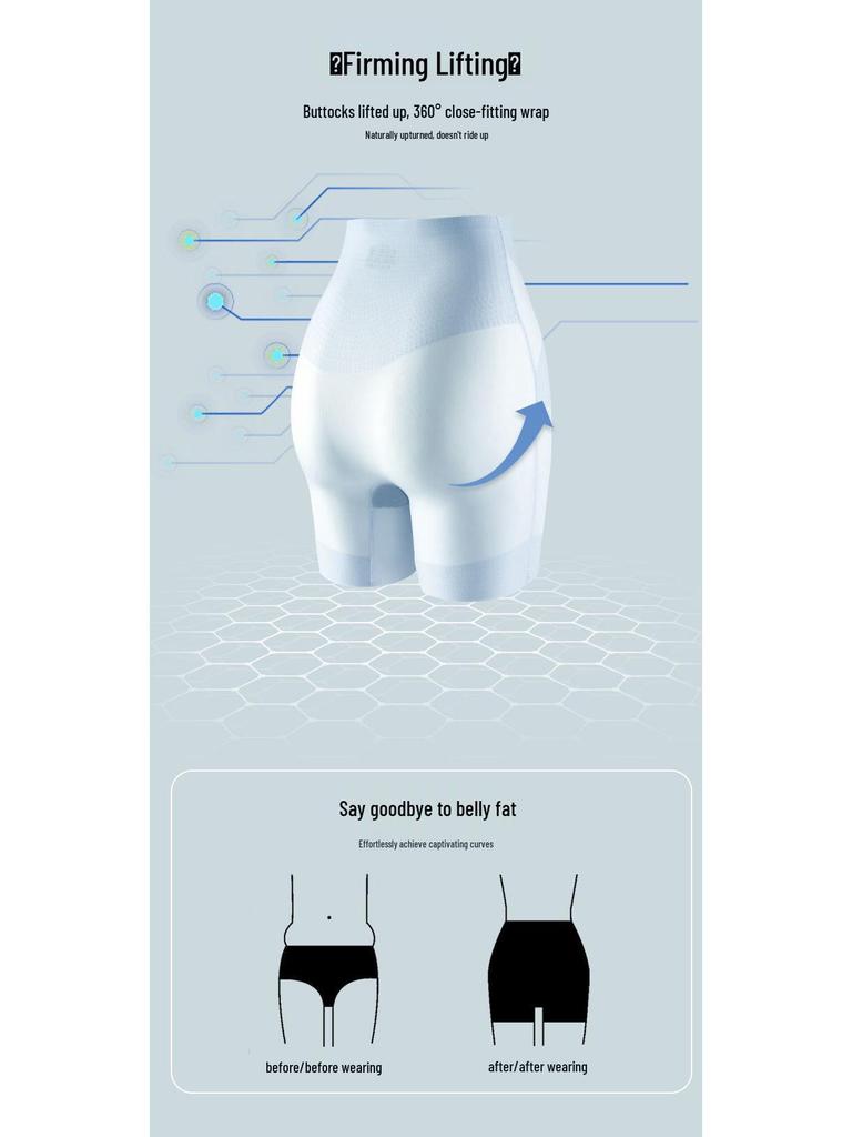 Summer Ice Silk High Waist Tummy Control Seamless Underwear