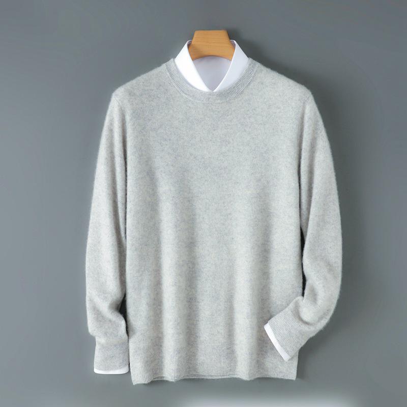 

Men s Wool Round Neck Sweater - Soft, Loose, and Comfortable Versatile Knitwear for Autumn and Winter XL