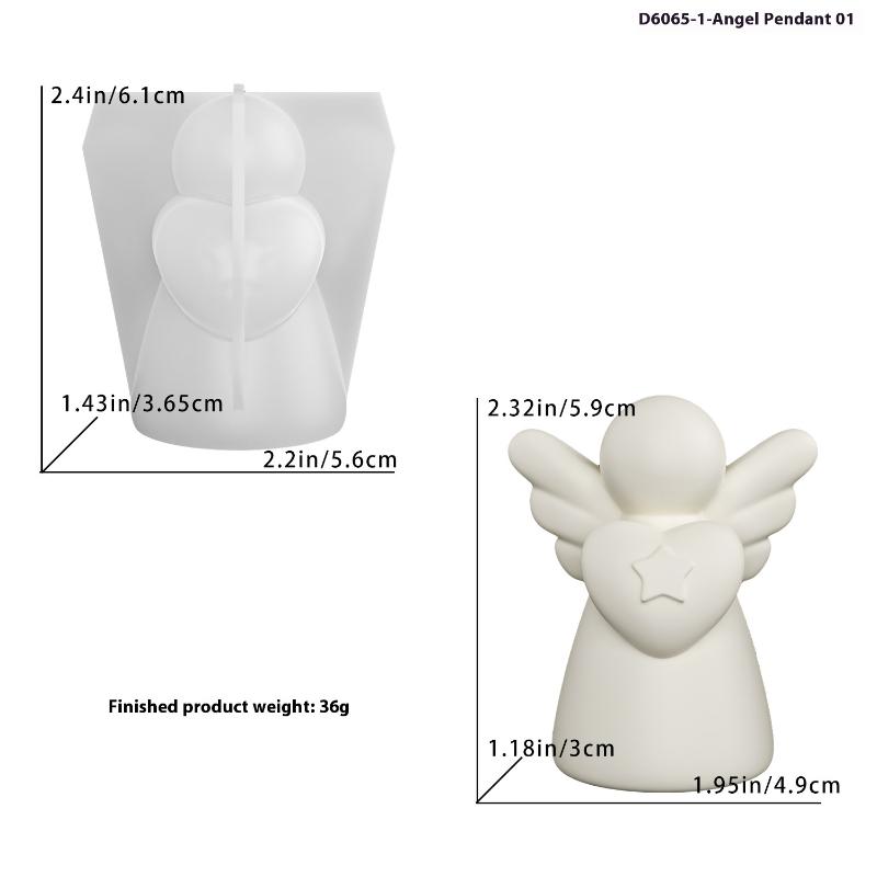 Heart Wings Angel Silicone Scented Candle Mold Diy Girl Sculpture Gypsum Home Decor Handmade Human Resin Mold For Birthday Gifts