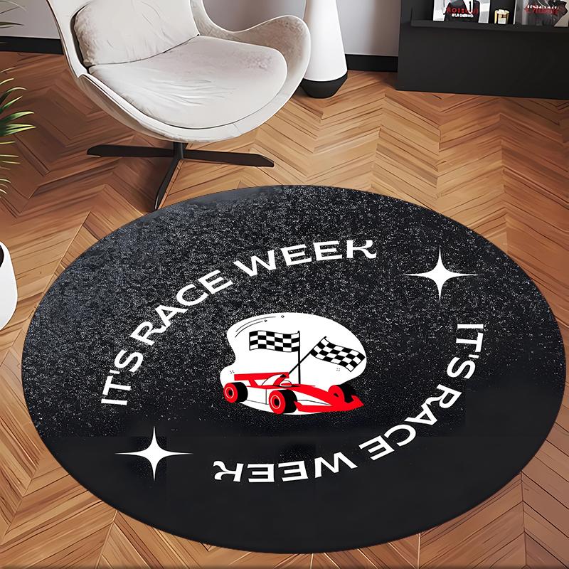 Formel 1 (50) Runder Büroteppich Dekorativer Bodenteppich für Büro Schlafzimmer Wohnzimmer und Wohnbereich