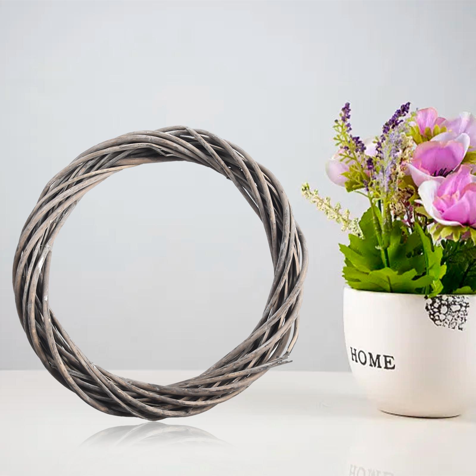 

20/25/30cm Christmas Rattan Ring Wreath Wicker Vine Garland Hanging Wedding Grey Wreath Artificial Flowers Garland Frame 20cm
