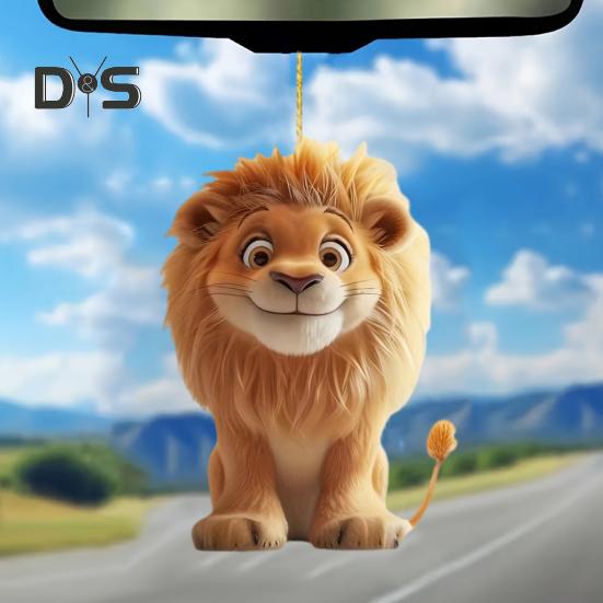 Automobile Pendant Lion Shape Decorative Ornament Vibrant Color Universal Fit Acrylic Figure Car Interior