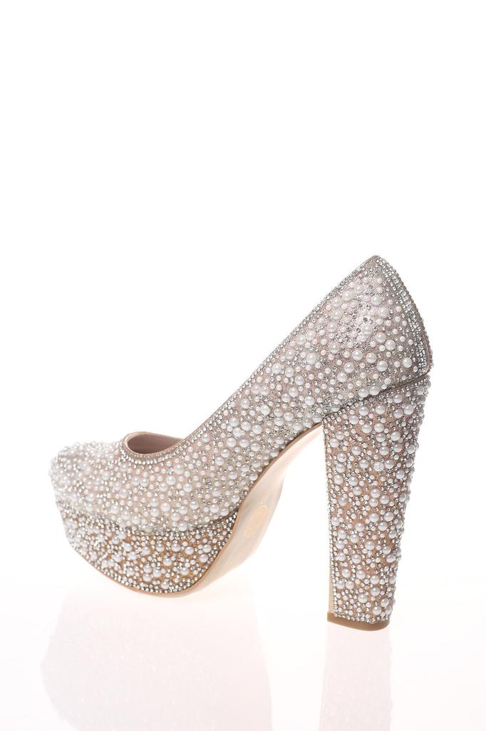 Damenmode Rose Sultan Full Pearl Stone Abendkleid Schuhe für Party