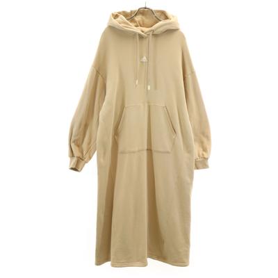 Adidas Back Logo Long Sleeve Sweat Long Dress M Beige Women Used