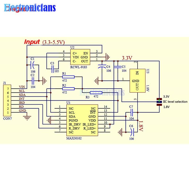 MAX30102 Herzfrequenz-Sensor-Modul Pulsdetektion Blutsauerstoff-Sensor Konzentrationstest-Modul für arduino STM32