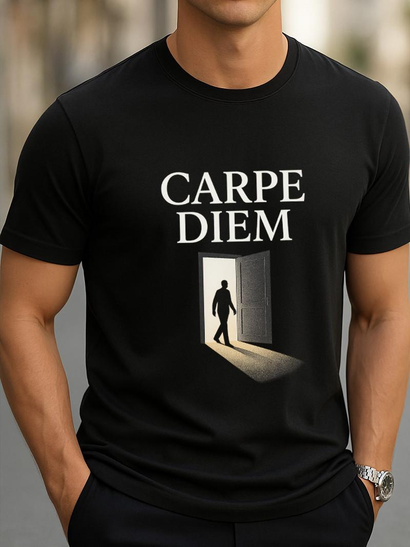 Carpe Diem Graphic T-Shirt Inspirational Doorway Silhouette Print Tee Unisex Tee S