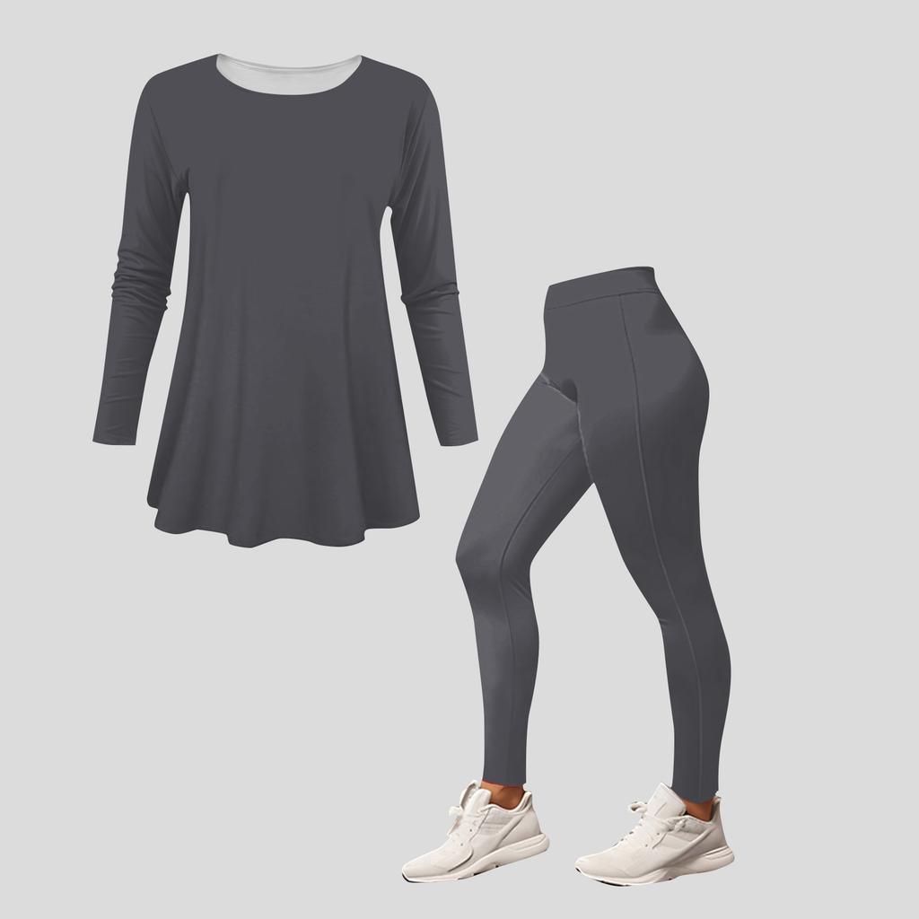 Women 2 Piece Outfits Two Piece Outfits Sets Long Sleeve Top Long Pants  Slim Fitting Home Suit Yoga Set