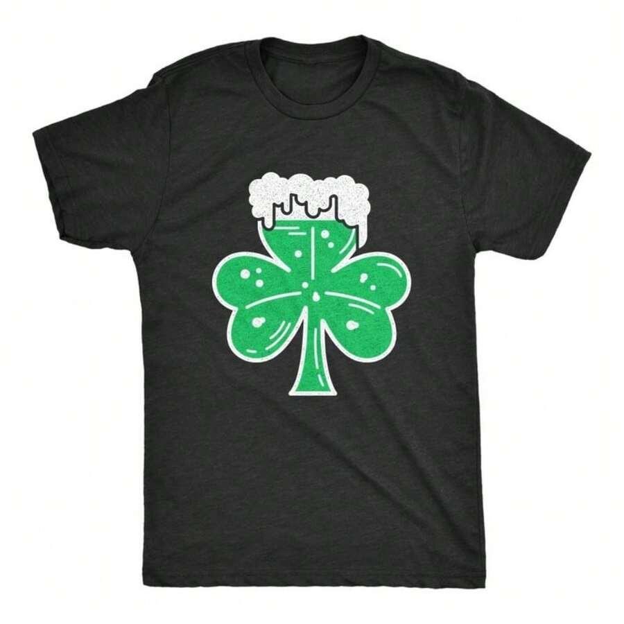 

St Patricks Day Shirt Beer Foam Mug Shamrock Shirt St Patricks Day TShirt Men s T-Shirt Funny T-Shirt For Men Unisex Soft Fab... 5XL різнокольоровий