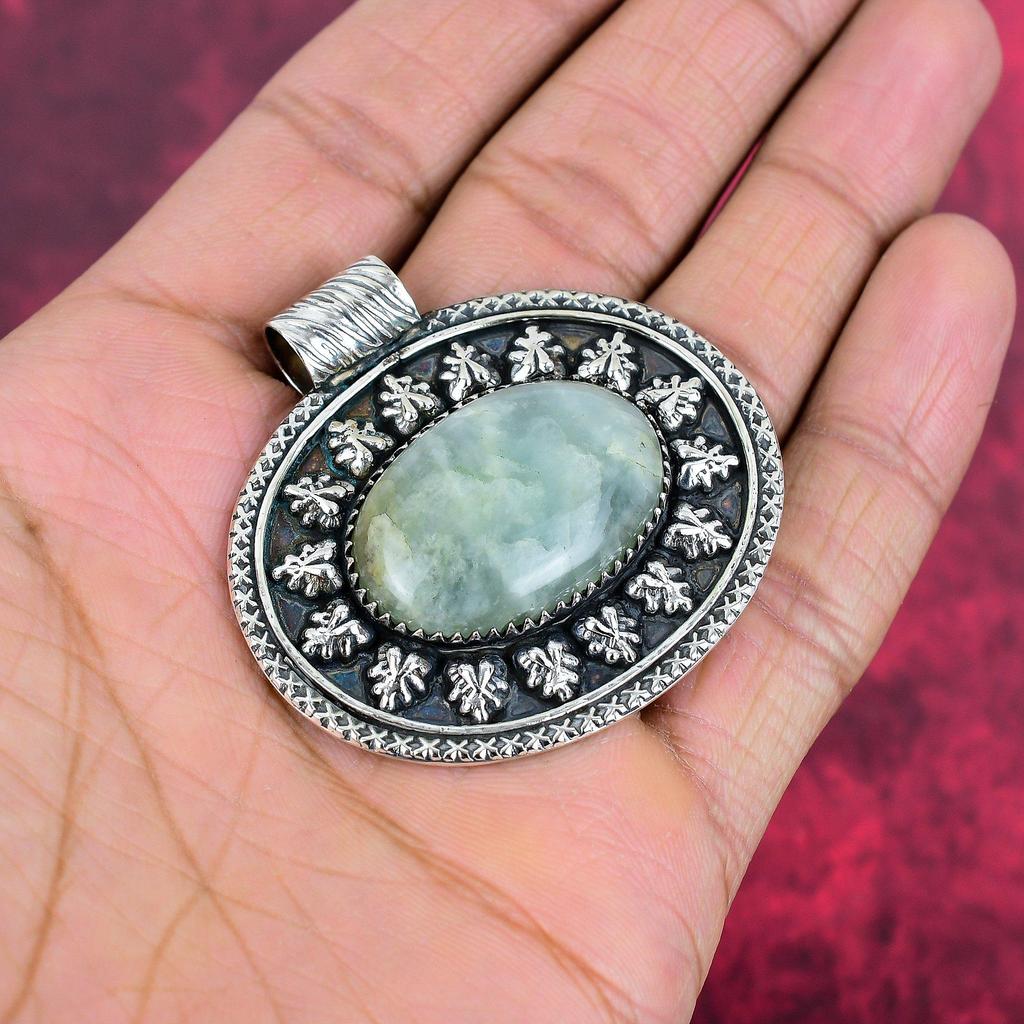 Aquamrine Pendant, 925 Solid Sterling Silver Gemstone Jewelry, Handmade Pendant, For Thanksgiving