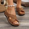 Thick Soled Plus Size Casual Cross Strap Decorative Women's Slippers