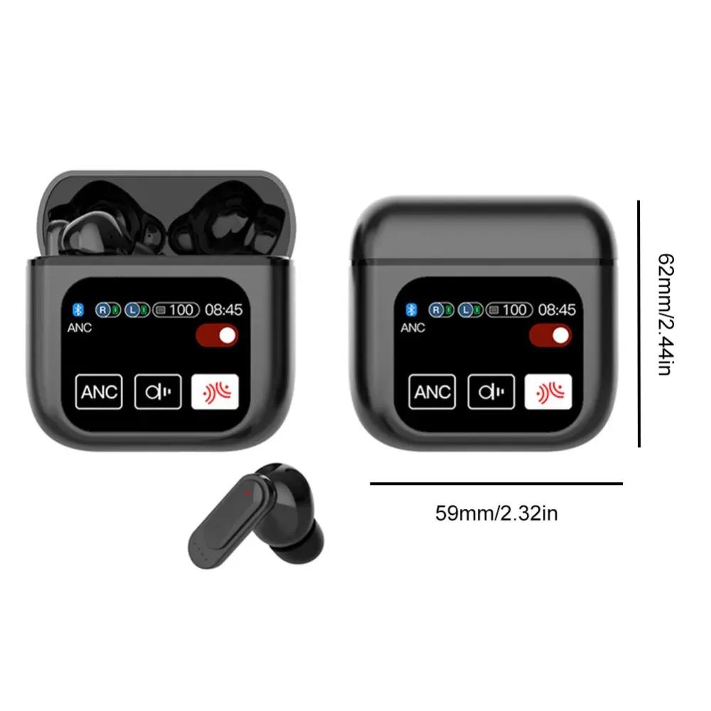Touchscreen ANC Drahtlose Kopfhörer TWS Noise Cancelling Ohrhörer Bluetoth 5.4 Unterstützung APP Lange Akkulaufzeit HiFi