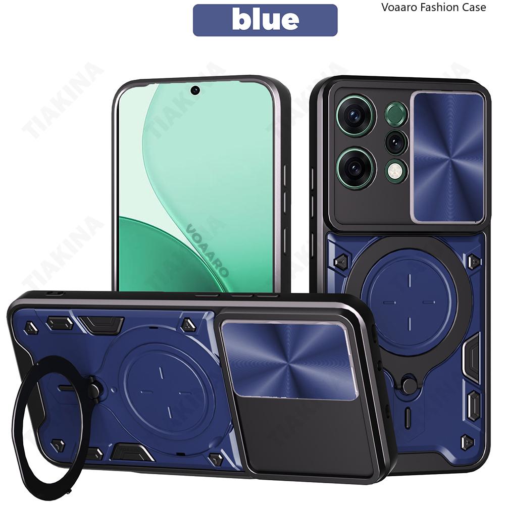 Slide Lens Armor Funda for OPPO Reno14 Pro Case for OPPO Reno 14 Pro Reno14 F Case Magnetic Ring Stand Holder Cover