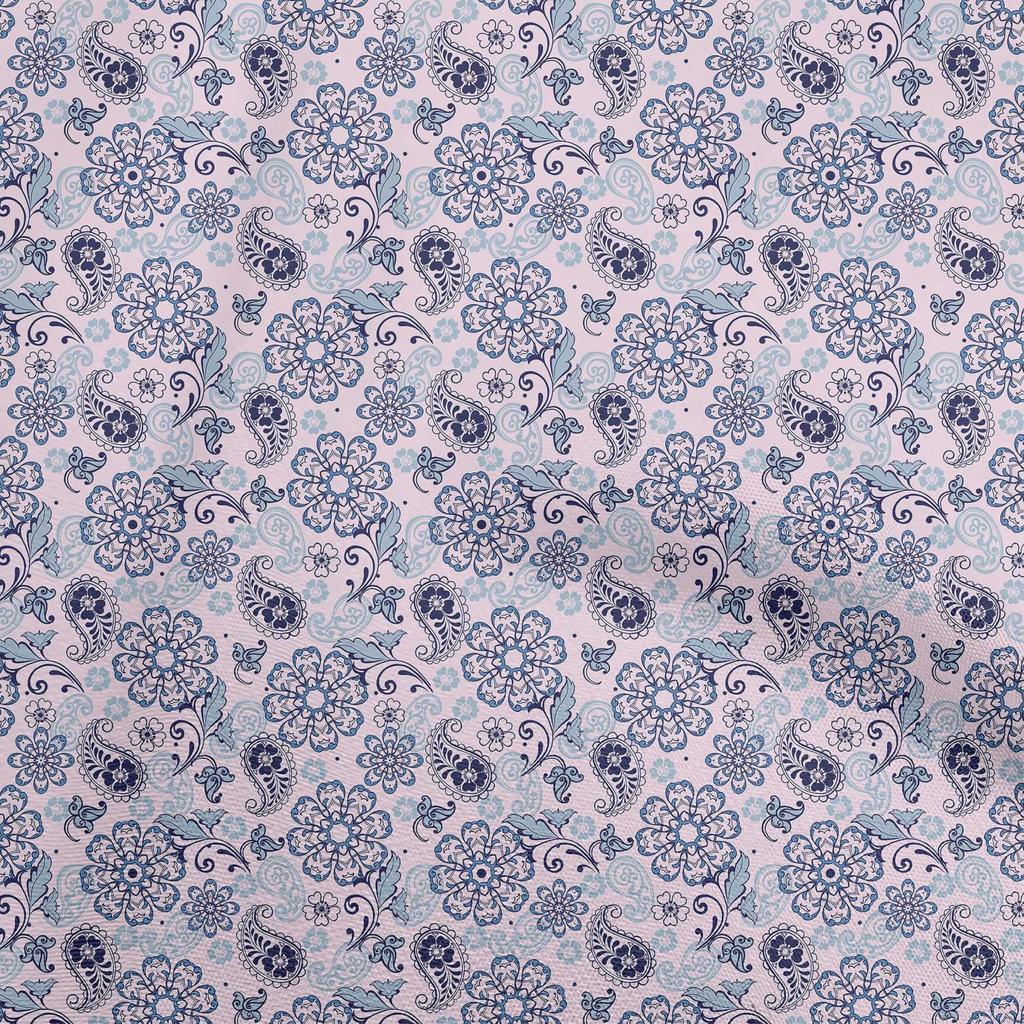 oneOone Cotton Flex Dark Brown Fabric Paisleys Craft Projects Decor Fabric Printed By The Yard 40 Inch