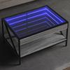 VidaXL Coffee Table with Infinity LED Sonoma Grey 70x50x38 Cm, Side Table, Living Room Table, Side Table, End Table, 847705