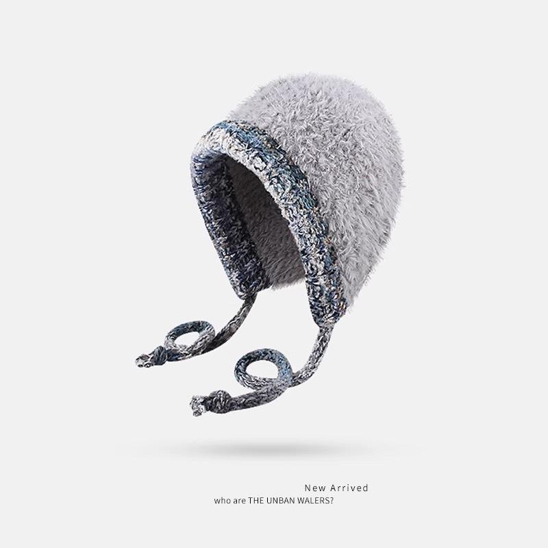 Autumn and Winter New Warm Plush Hat Women's Ear Protectors Thickened Headgear Versatile Face Small Wool Knitted Hat