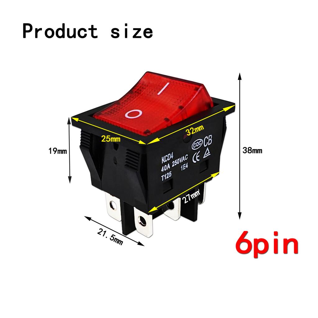 KCD4 40A 250V AC High Current,ON/OFF,Special For Eelding Machine,Sterling Silver Point,Rocker Power Button Switches Switches4