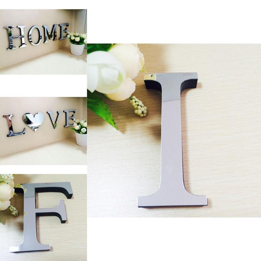 Modern 4 Letters Love Home Furniture Mirror Tiles Self-adhesive Wall Stickers For Elegance