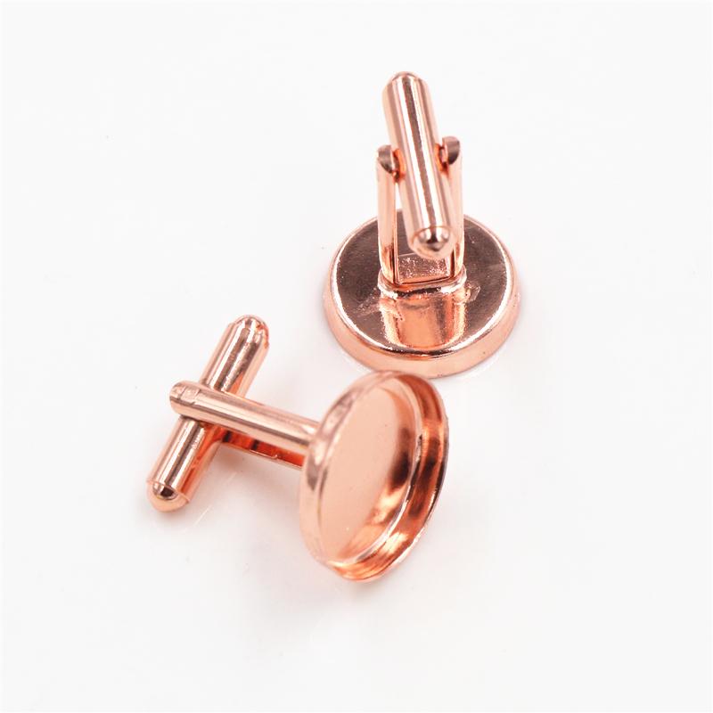 

10pcs/ lot 16mm White K Rhodium Plated 5 Colors Copper Cufflink Base Cuff Link Settings Cabochon Cameo Base 16mm розового золота