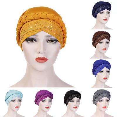 Women Muslim Frontal Cross Bonnet Hijab Turban Hat Chemo  Cap
