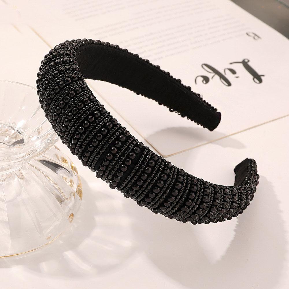 Baroque Vintage Pearl Glass Beads Bow Headband Fashion Hairbands Hair Band Hair Accessories