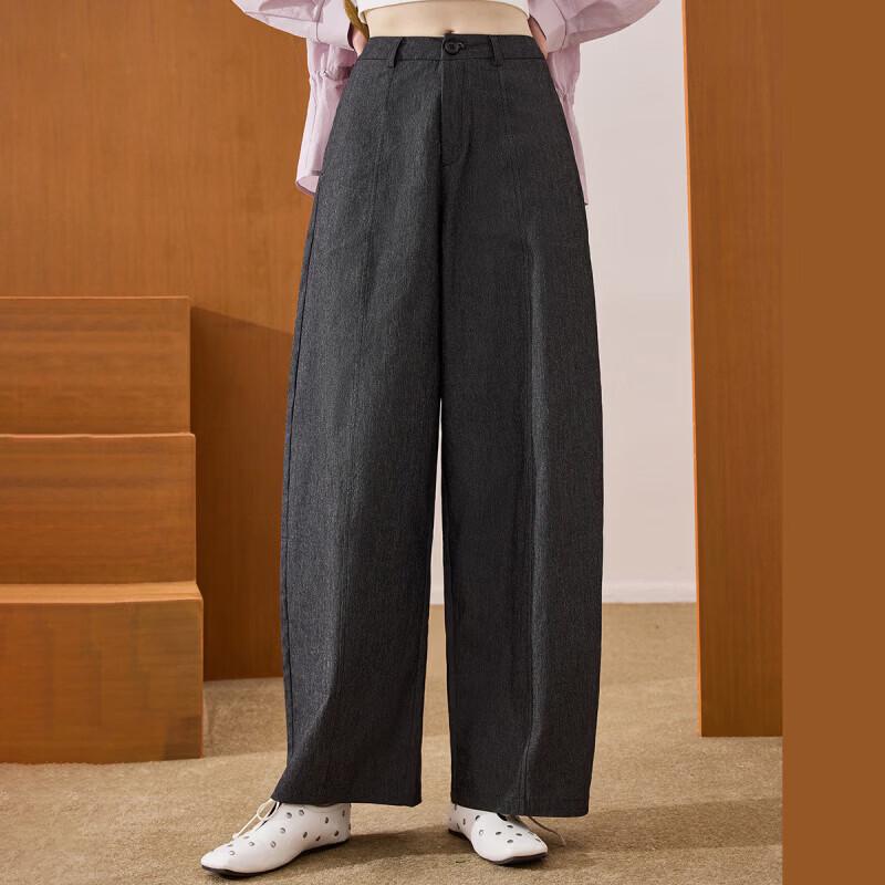 COOLHUT Women's High-Waist Minimalist Straight-Leg Casual Pants