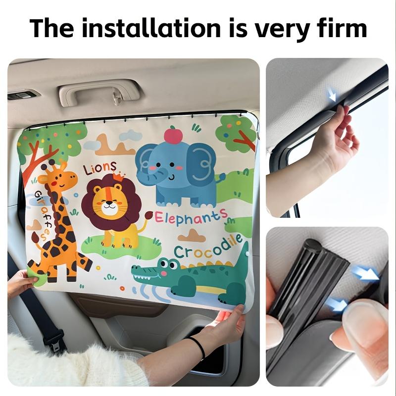 Cartoon Track Style Car Window Sunshade Curtain UV Protection Heat Insulation