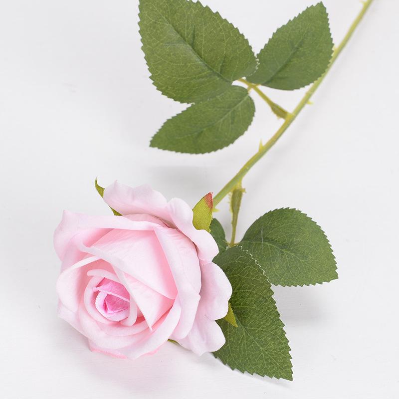 Rosa Artificiale, Singola Rosa di Velluto, Bouquet Finto, Decorazione per la Casa, Composizione Floreale da Tavola, Decorazione con Fiori Secchi