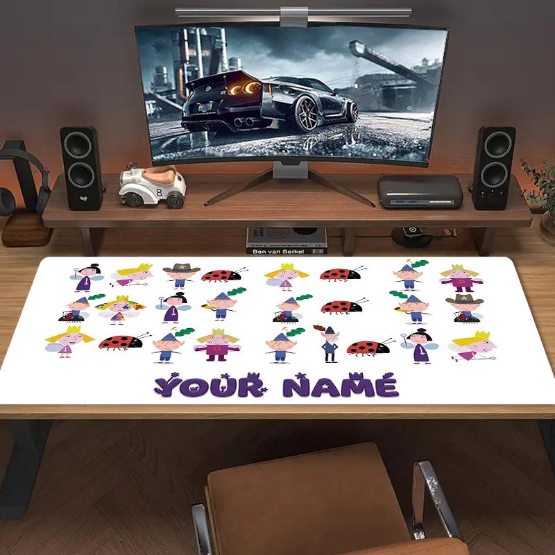 Custom Name Ben Holly'S Little Kingdom Mouse Pad Large Gaming Table Cushion Nonslip Laptop Tablet Big Mousepad Xxl Mat Mini Pc Playmat With Lock Edge