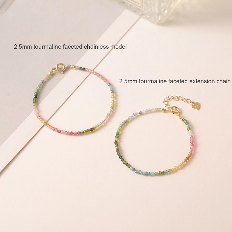 Ultra-Fine Rainbow Small Tourmaline Bracelet  Style Female Gradient Ins Niche Design Light Luxury Bracelet