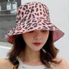 Women Foldable Leopard Printed Bucket Hat Summer Cotton Sun Hats