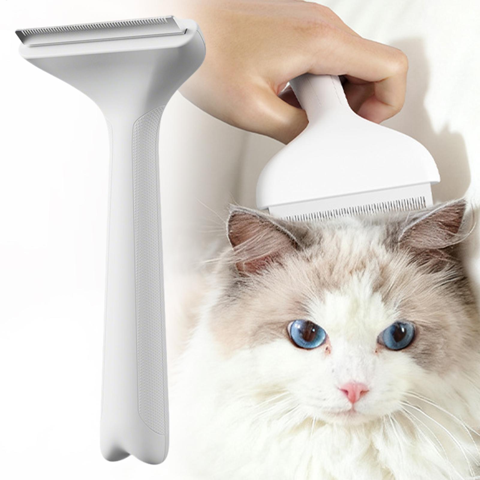 Pet Hair Brush Deshedding Tool Stainless Steel Undercoat Rake For Dogs Cats Shedding Grooming Comb Reusable For Dematting Knots белый