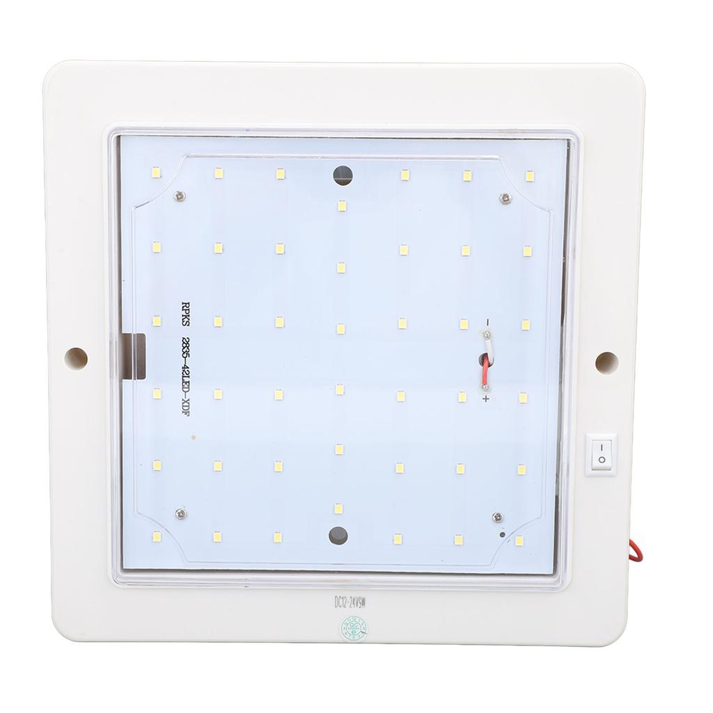 8x8 Zoll DC 12-24V Quadratische Wohnmobil-Kabinen-Deckenleuchte 9W LED Innen-Decken-Dachlicht Kabinenleuchte für Autoanhänger Wohnmobil