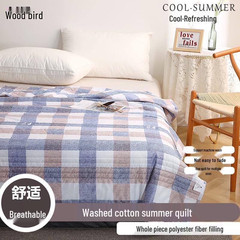 Woodpecker Washed Cotton Summer Quilt