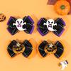 2Pcs Halloween Ghost Bow Hair Clips Cute Pumpkin Mesh Bownot Hairpins For Girls Children Gothic Headwear Hair Accessories