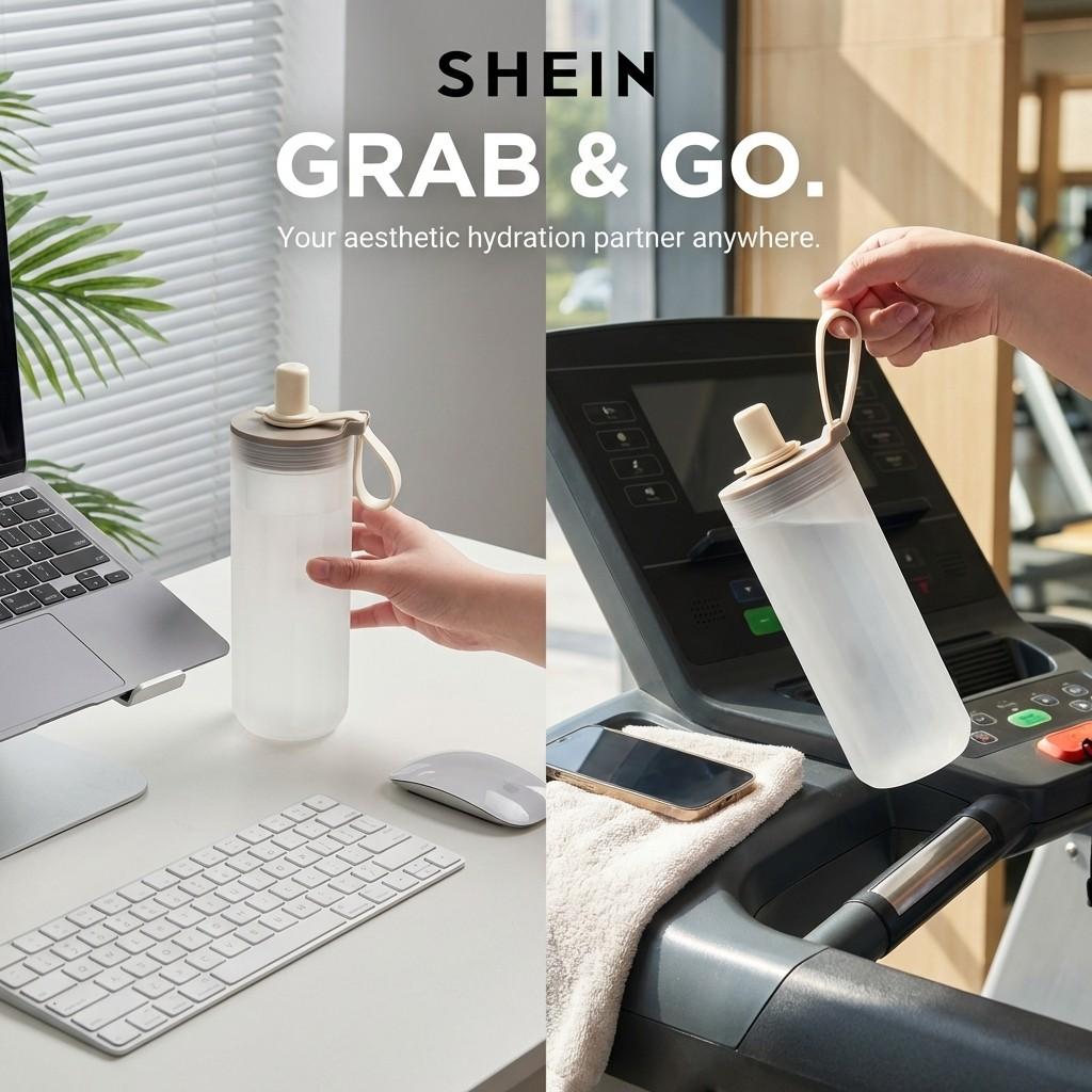 350/550ML Leak-proof Tumbler Travel Sport Water Cup With Handle&Straw Portable Plastic Drinking Bottle Drinkware For Students