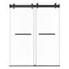 Frameless Shower Door, 1219 mm W x 1930mm H, Shower Sliding Glass Door with 10 mm Thick Clear Tempered Glass, Noiseless Shatterproof Nano Coating,