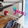 1KS 5otvorová přísavka Věšák na oblečení Úložný stojan Domácí Balkon Multifunkční Nástěnný stojan na sušení oblečení Úložný stojan
