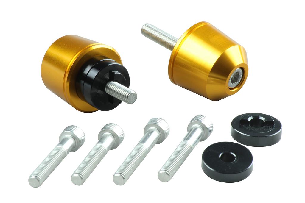 POSH FAITH Motorcycle Handlebar End Solid Bar End for Genuine Handlebar M6 Type Diameter CT125 Hunter Cub Gold Honda/Suzuki (Outer 29mm) CB1300SF/SB