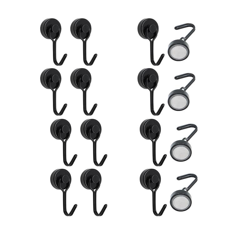 Magnetic Hooks 8/16 Pcs 30 Lb Neodymium Magnet Hooks Magnetic Hooks for Fridge Magnet Strong Magnet Hooks for Workplace Kitchen