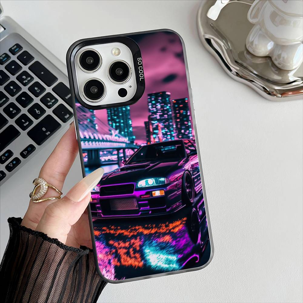 Anime T-Tokyo JDM Phone Case For Apple 11 12 13 14 15 16Pro Max Plus Protect Plating Phone Cover
