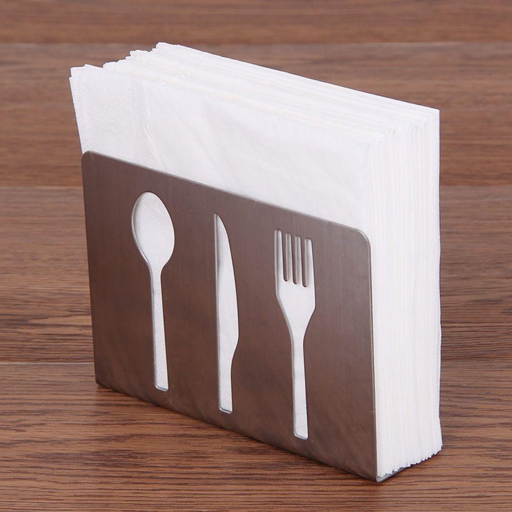 Rustproof Napkin Container Stainless Steel Napkin Storage Rack Modern Tissue Dispenser Hotel Use