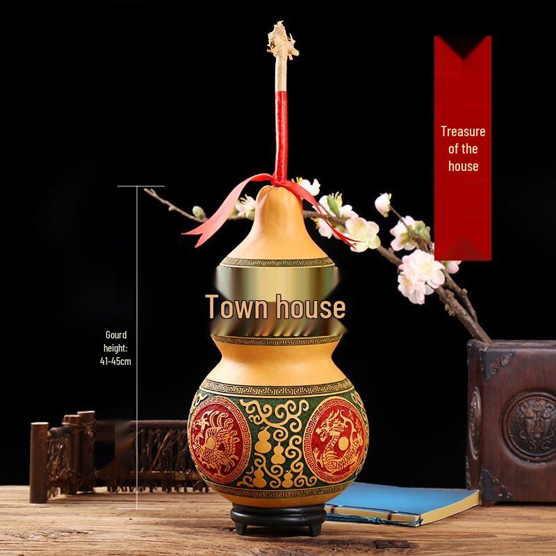 Chinese Knot Carved Gourd Pendant for Living Room Decoration or Gift