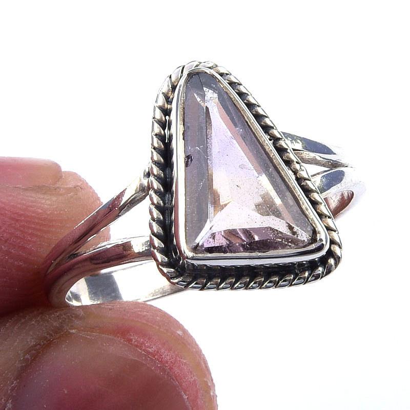 

Natural Ametrine Gemstone Handmade 925 Solid Sterling Silver Ring Size 8 j6B48