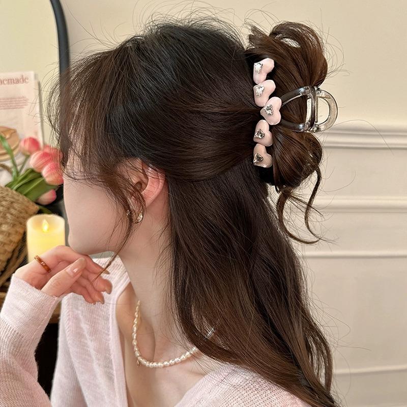 2025 New Korean Jelly Color Flower Heart Hair Claws Sweet Rhinestone Hair Clips Irregular Shark Hairpins Hair Accessories Headwear