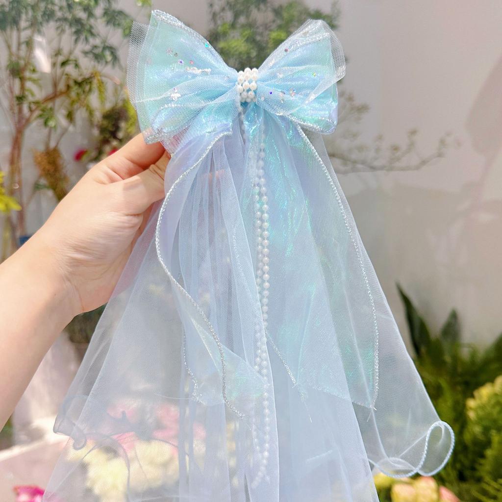 Butterfly Knot Mesh Princess Ribbon Children's Hair Clip New Cute and Exquisite Starlight Crown Does Not Damage Hair Children's