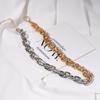 Gold Mixed Silver Color Asymmetric Chain Choker Necklace For Women Thick Chain Link Choker Necklaces Valentines Jewelry Gift