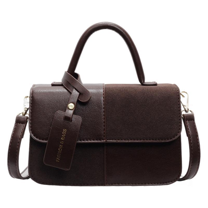Niche design fashion trend portable small bag women's 2025 autumn contrasting color small square bag high-end single shoulder oblique span bag